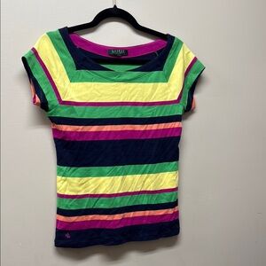 Ralph Lauren Black and Yellow Fitted Graphic Tee